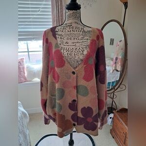 Floral Patterned Women's Cardigan Sweater Super Soft